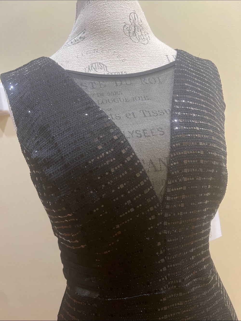 Enfocus Studio Black Sequin V-Neck Dress